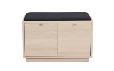 Confetti bänk 2L vitpigmenterad ek/svart tyg