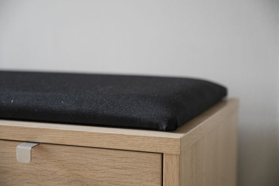 Confetti bänk 2L vitpigmenterad ek/svart tyg#6