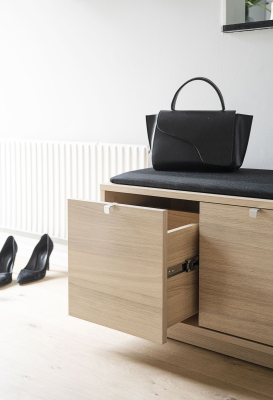 Confetti bänk 3L vitpigmenterad ek/svart tyg#2