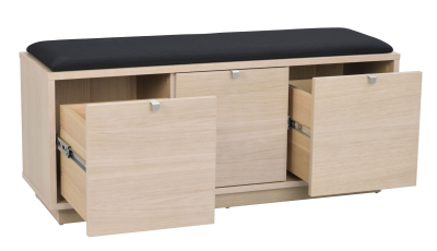 Confetti bänk 3L vitpigmenterad ek/svart tyg#5