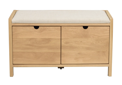 Hillmond bänk 2L 80 ek/beige tyg