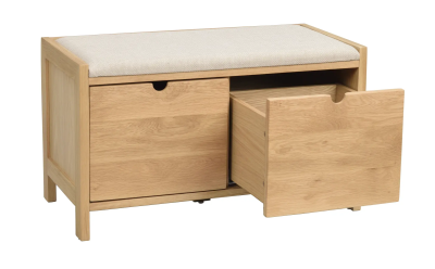 Hillmond bänk 2L 80 ek/beige tyg#7