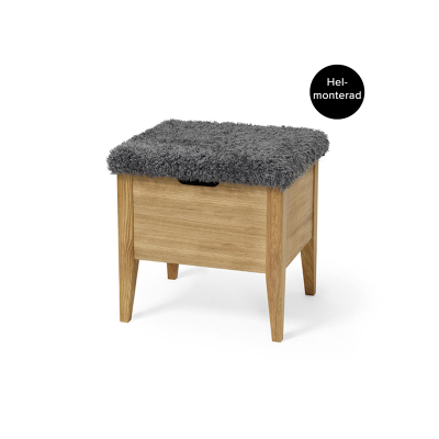 Klinte bänk 45 cm oljad ek med fårpälsimitation