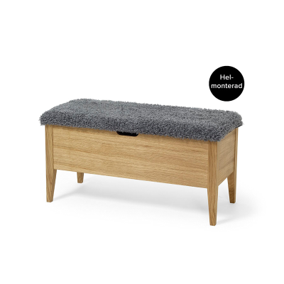 Klinte bänk 90 cm oljad ek med fårpälsimitation