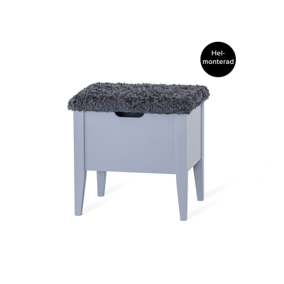 Klinte bänk 45 cm grålack med fårpälsimitation