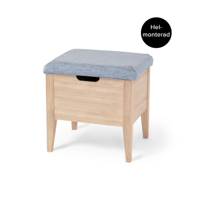 Klinte bänk 45 cm vitoljad ek med Chelsea ljusgrå