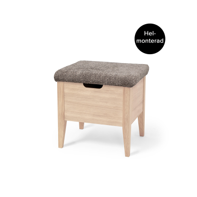 Klinte bänk 45 cm vitoljad ek med Abriamo brun