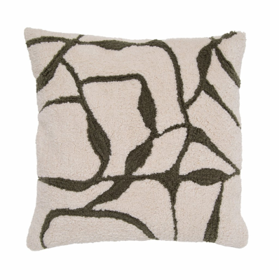 Torano kuddfodral 50x50 cm vit/grön