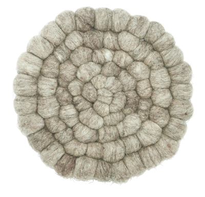 Nisha grytunderlägg i ull 20 cm nougat