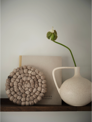 Nisha grytunderlägg i ull 20 cm nougat#3