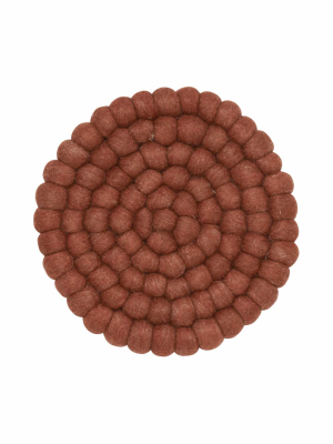 Nisha grytunderlägg i ull 20 cm tegel