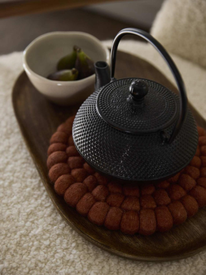 Nisha grytunderlägg i ull 20 cm tegel#2