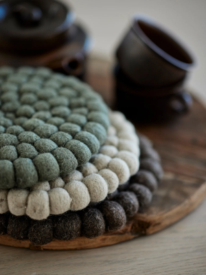 Nisha grytunderlägg i ull 20 cm mossa#3