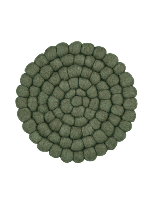 Nisha grytunderlägg i ull 20 cm mossa