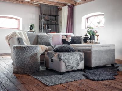 Curly fårskinn charcoal silvergrå#3