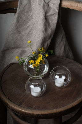 Blomstermåla ljuslykta/glasvas stor#2