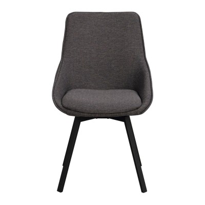 Alison stol grått tyg/svarta metallben snurr