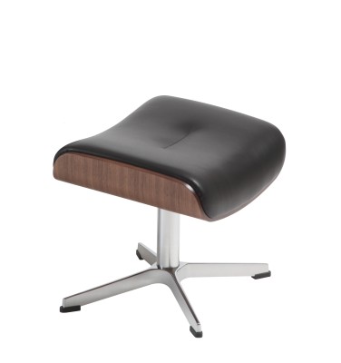 Air fotpall skinn Fantasy svart/valnöt fot i alu