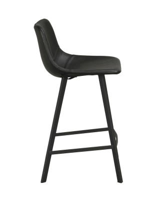 Auburn barstol svart konstläder/svarta metallben#2