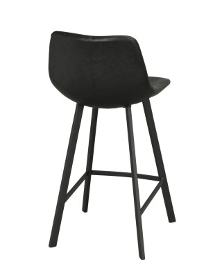 Auburn barstol svart konstläder/svarta metallben#3