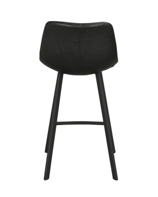 Auburn barstol svart konstläder/svarta metallben#4