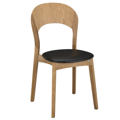 Rainbow stol oljad ek/bonded läder svart