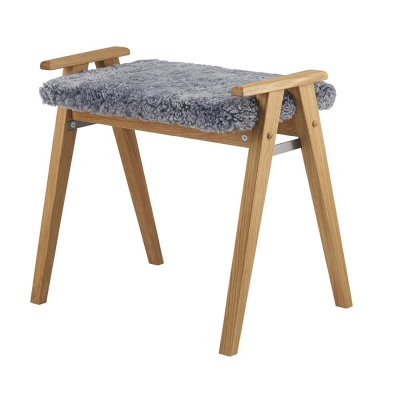 Alme pall oljad ek/fårskinn ljusgrå#1