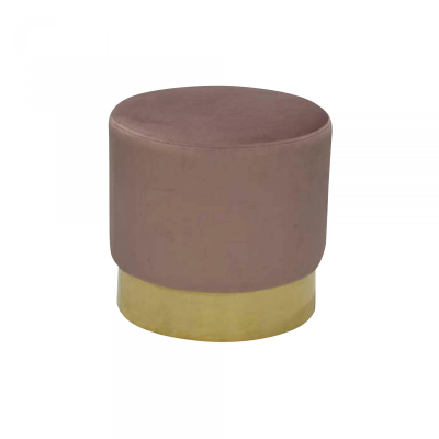 Bling sittpuff rosa sammet/mässing