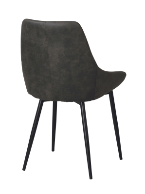 Sierra stol mörkgrå microfiber/svarta ben#4