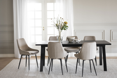 Sierra stol beige sammet/svarta metall ben#2