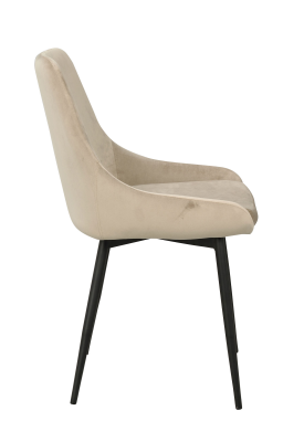 Sierra stol beige sammet/svarta metall ben#4