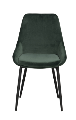 Sierra stol grön sammet/svarta metall ben#1