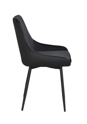 Sierra stol svart sammet/svarta metall ben#4
