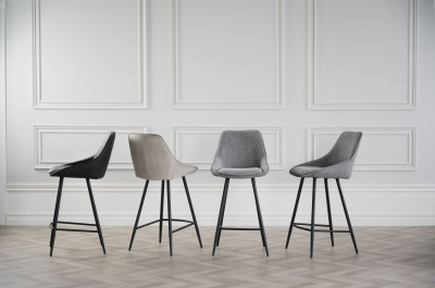 Sierra barstol mörkgrå microfiber/svarta metallben#3