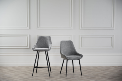 Sierra barstol grått tyg/svarta metallben#4