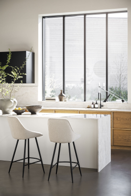 Sierra barstol beige bouclétyg/svarta metallben#2