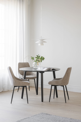 Sierra stol beige tyg/svarta metall ben#3