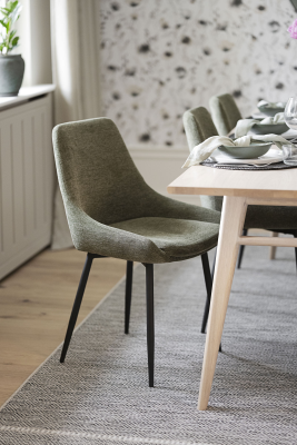 Sierra stol grönt tyg/svart metall#7