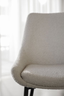 Sierra stol beige bouclétyg/svarta metall ben#6