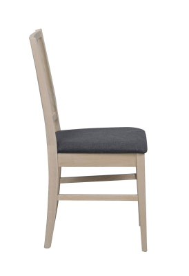 Filippa stol vitpigmenterad ek/grått tyg#5