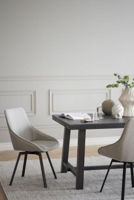 Alison stol beige tyg/svarta metallben snurr#9