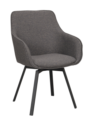 Alison karmstol grått tyg/svarta metallben snurr#3