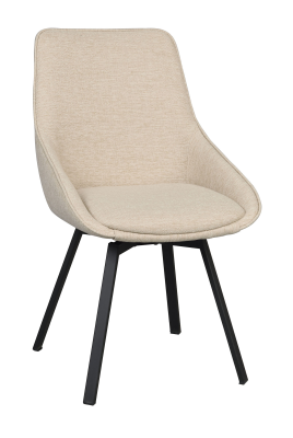 Alison stol ljusbeige tyg/svarta metallben snurr#9