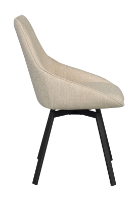 Alison stol ljusbeige tyg/svarta metallben snurr#10