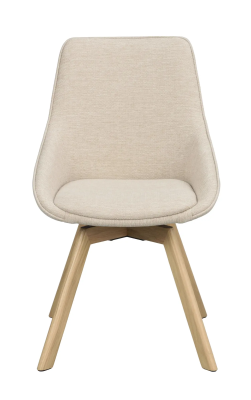 Alison stol ljusbeige tyg/ekben snurr