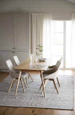 Alison stol ljusbeige tyg/ekben snurr#3