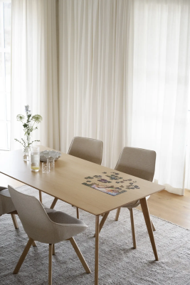 Alison stol ljusbeige tyg/ekben snurr#4