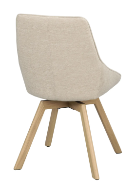 Alison stol ljusbeige tyg/ekben snurr#9