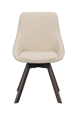 Alison stol ljusbeige tyg/bruna ekben snurr