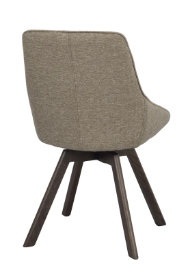 Alison stol mörkbeige tyg/bruna ekben snurr#4